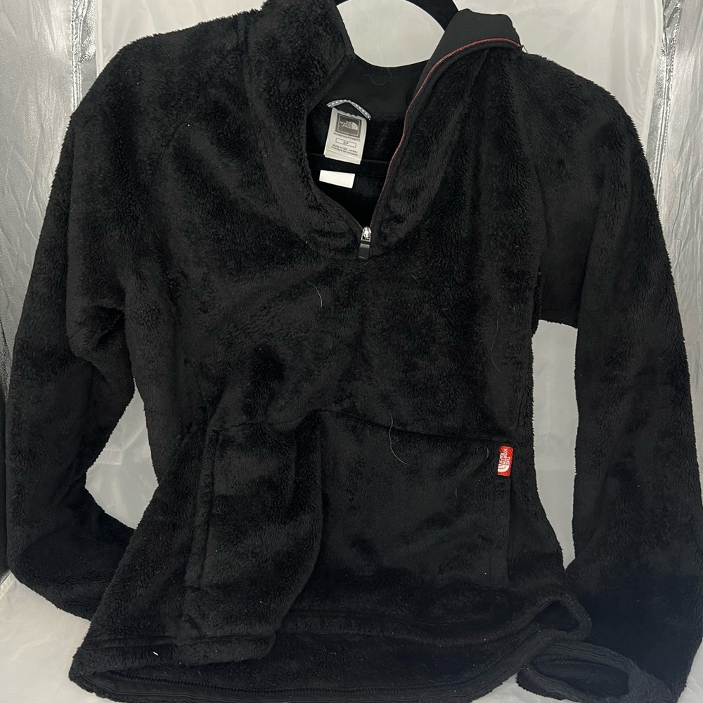 Northface faux fur pullover half zip